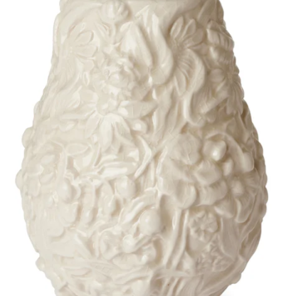 White textured vase on a white background