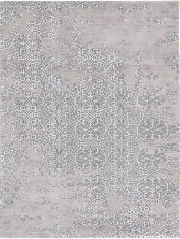 Gray patterned rug with intricate design