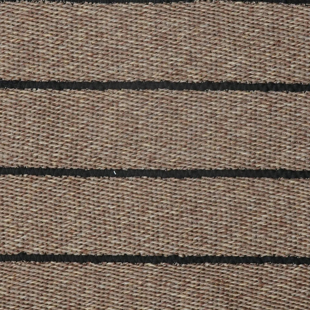 Close-up of brown fabric with black horizontal lines