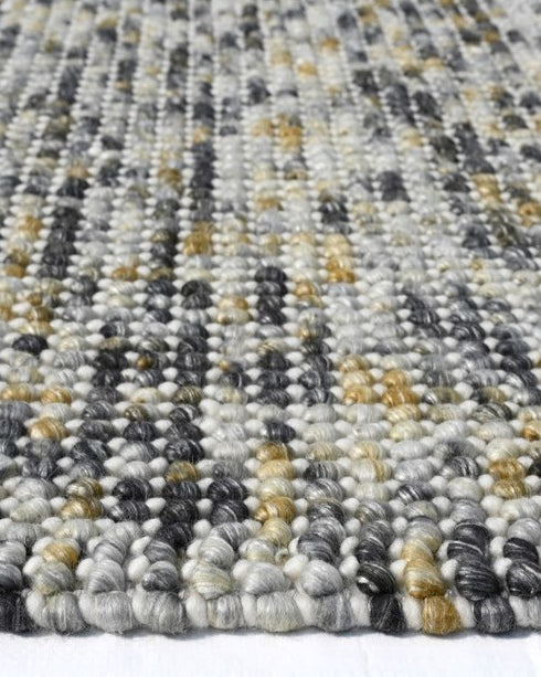 Cherry rug on white floor