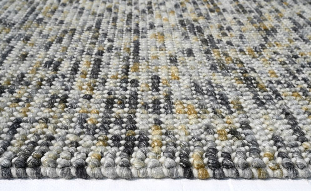 Cherry rug on white floor