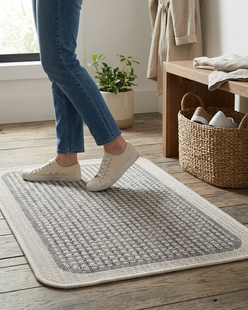 anti slip rug in entry way