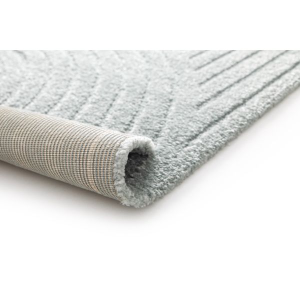 Textured gray rug on a white background