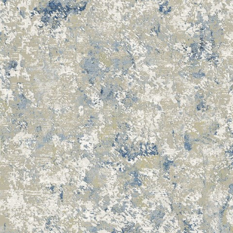 Textured patterned wallpaper with blue and beige tones