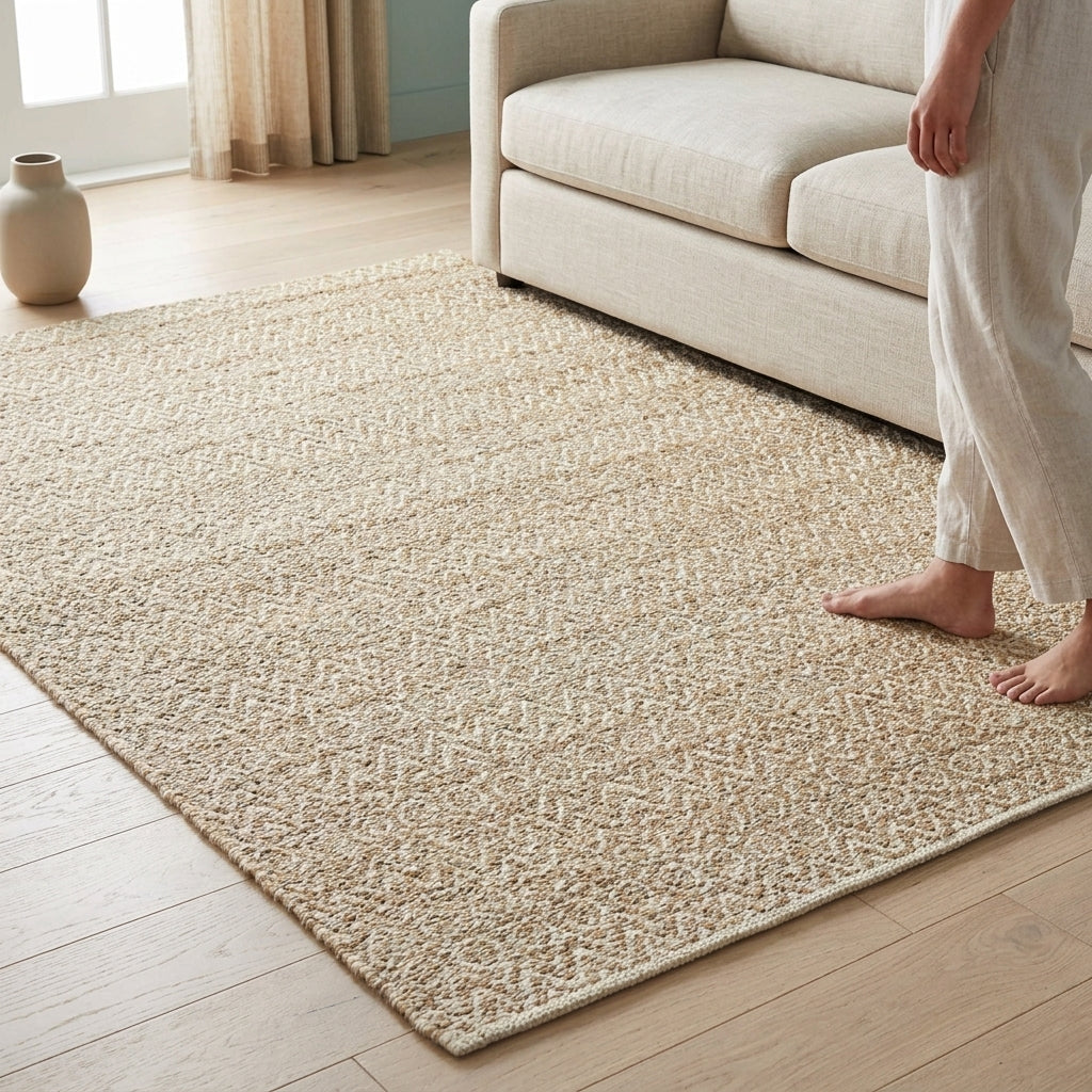 Jute rug in modern setting