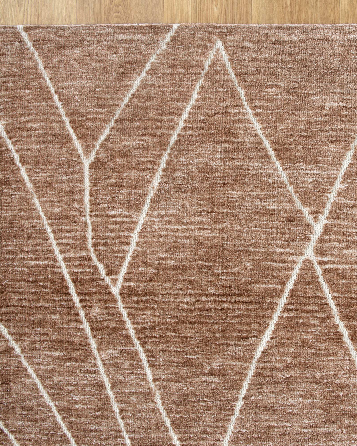 Close-up image highlighting the luxurious and sumptuous texture of the Kendra Rug, emphasising its quality polyester material.