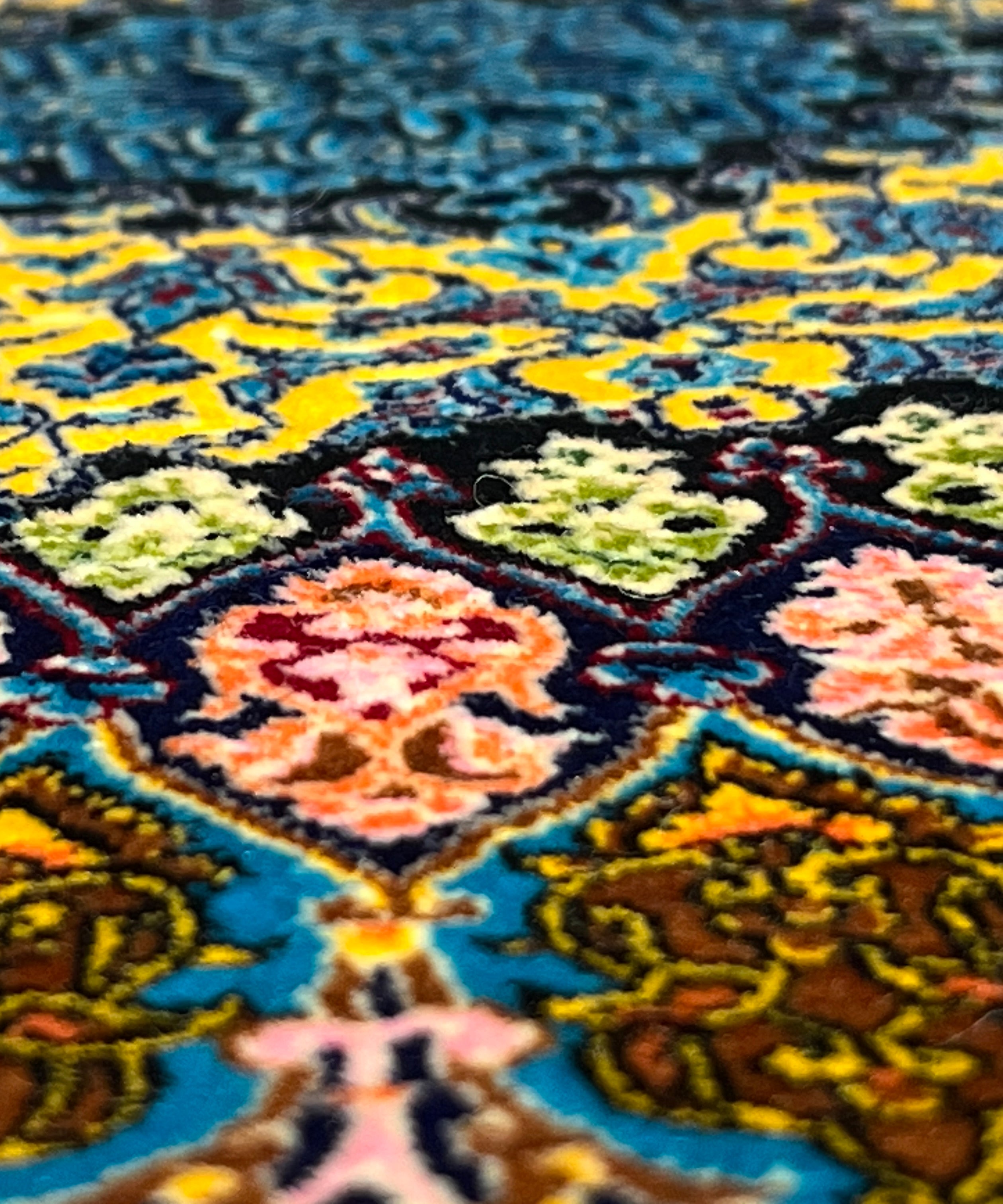 Close-up of a colorful floral patterned fabric