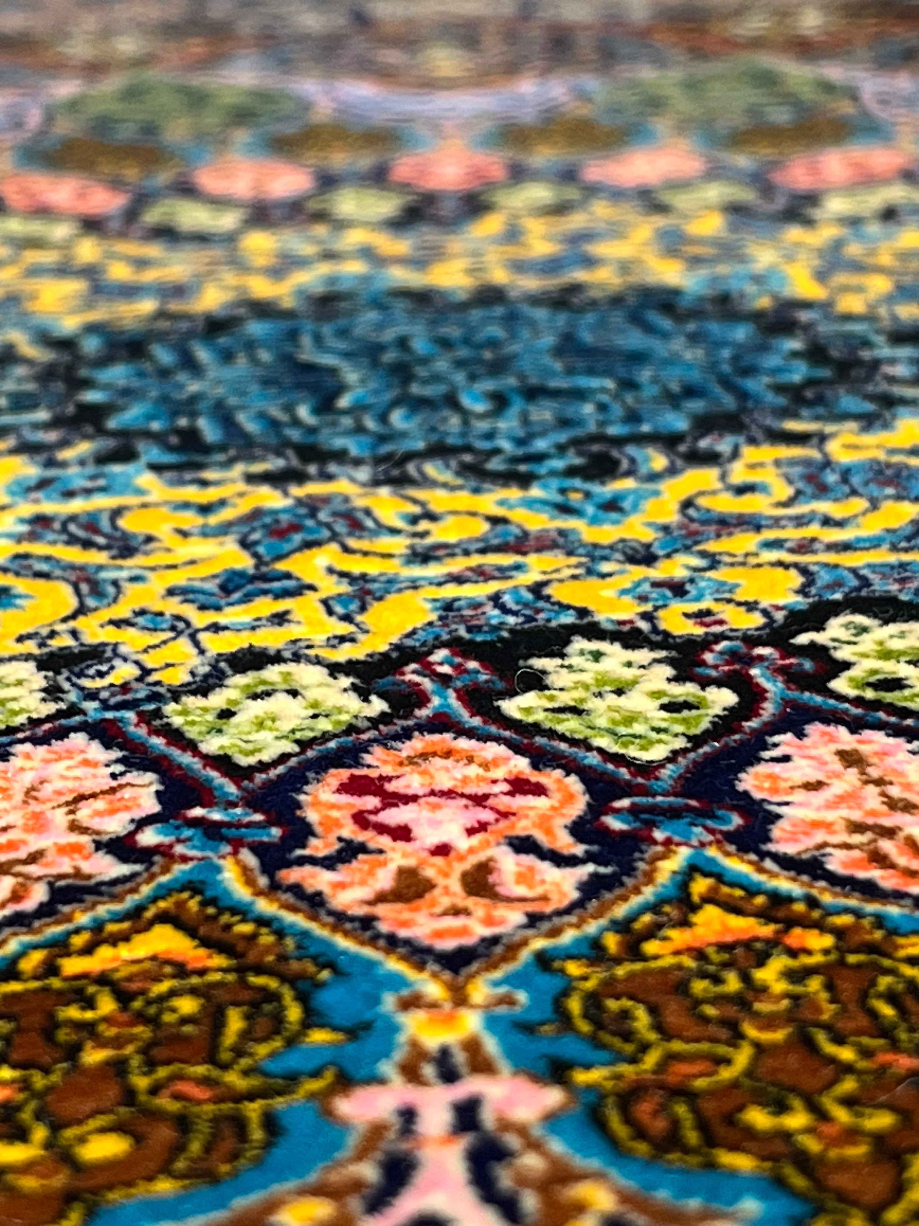 Close-up of a colorful floral patterned fabric