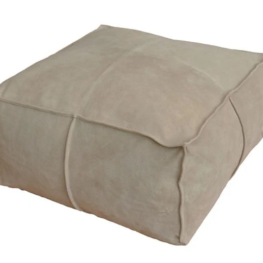 Beige bean bag chair on a white background