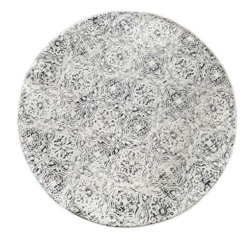 round rug on white background