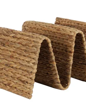 Three woven cat scratchers on a white background
