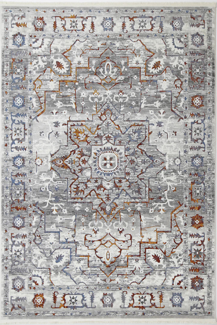 Step into a world of bohemian elegance with our full-sized Bohemian Paradise Rug. The power-loomed construction from Turkey brings transitional designs to your floors with unmatched durability.