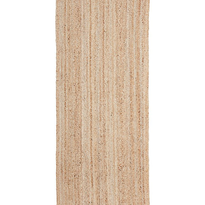 Beige woven rug on a white background