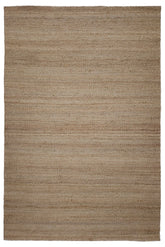 Beige area rug with a textured pattern on a white background