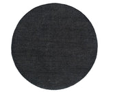 Round black rug on a white background