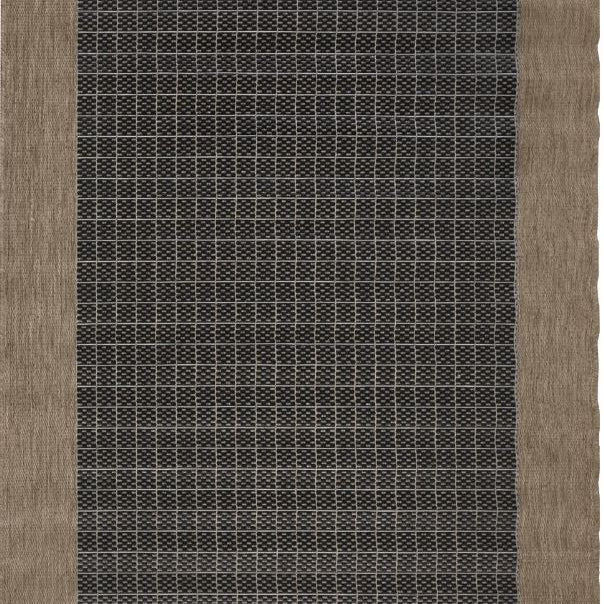 Rug with a geometric pattern on a plain background