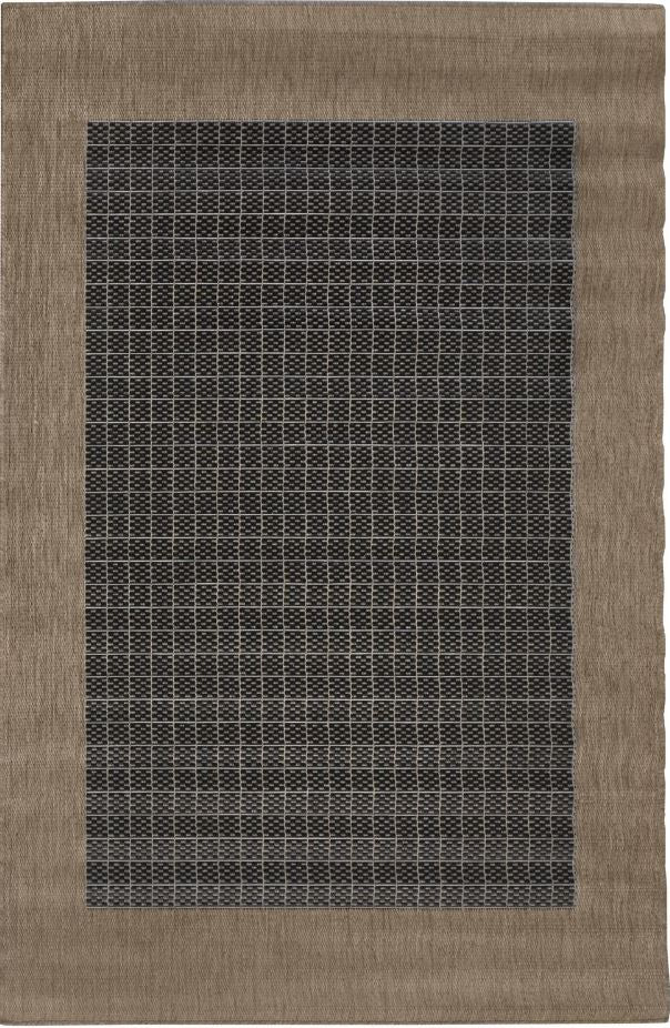 Rug with a geometric pattern on a plain background