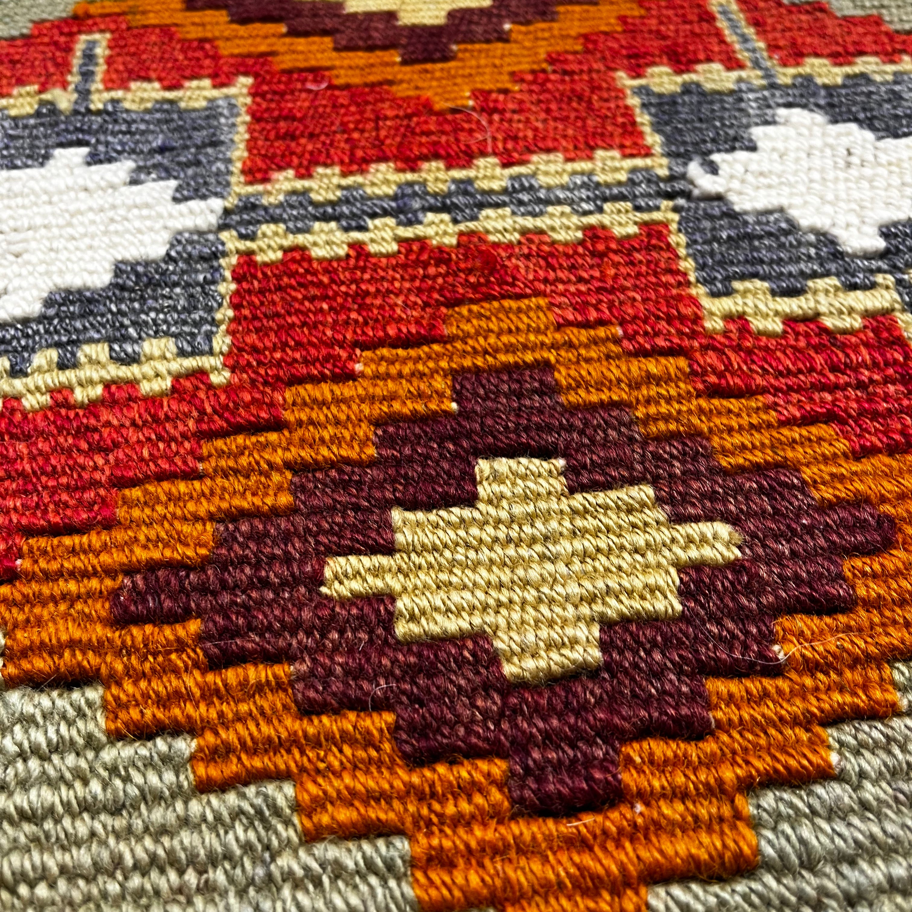 Close-up of a patterned fabric with geometric design