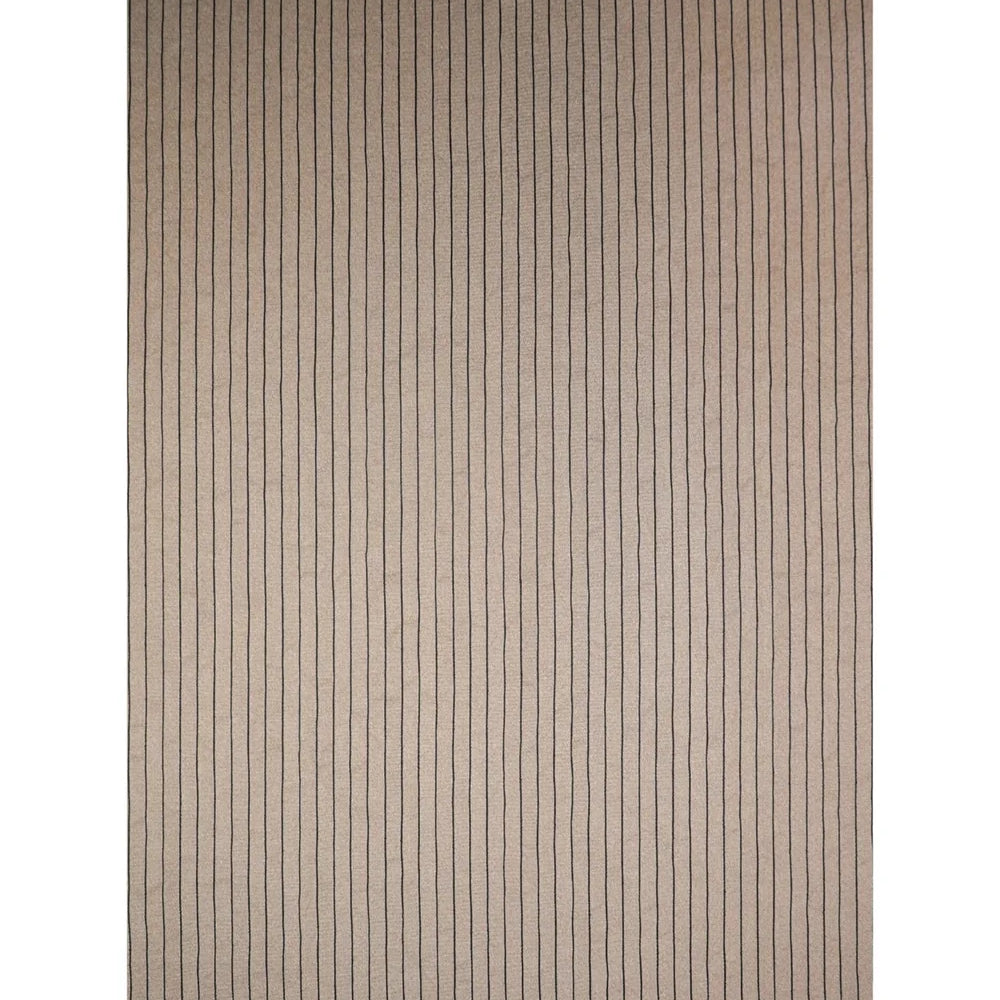 Rectangular beige rug with subtle pattern on a white background