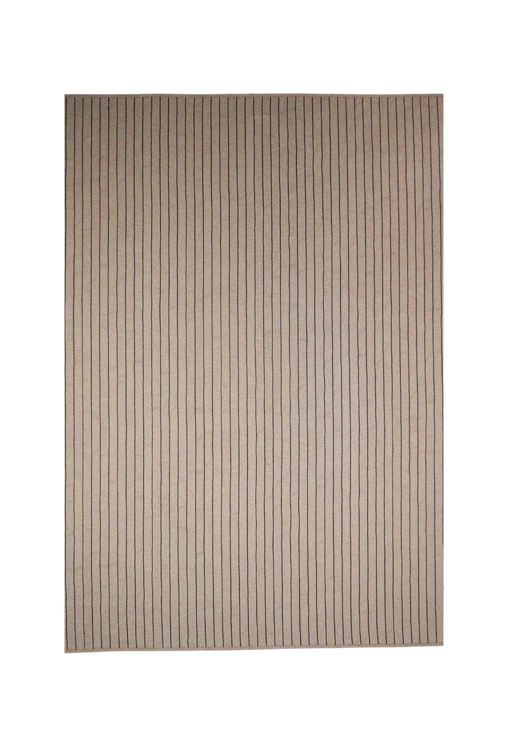 Rectangular beige rug with subtle pattern on a white background