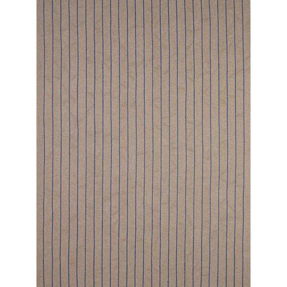 Beige rug with blue vertical stripes on a white background
