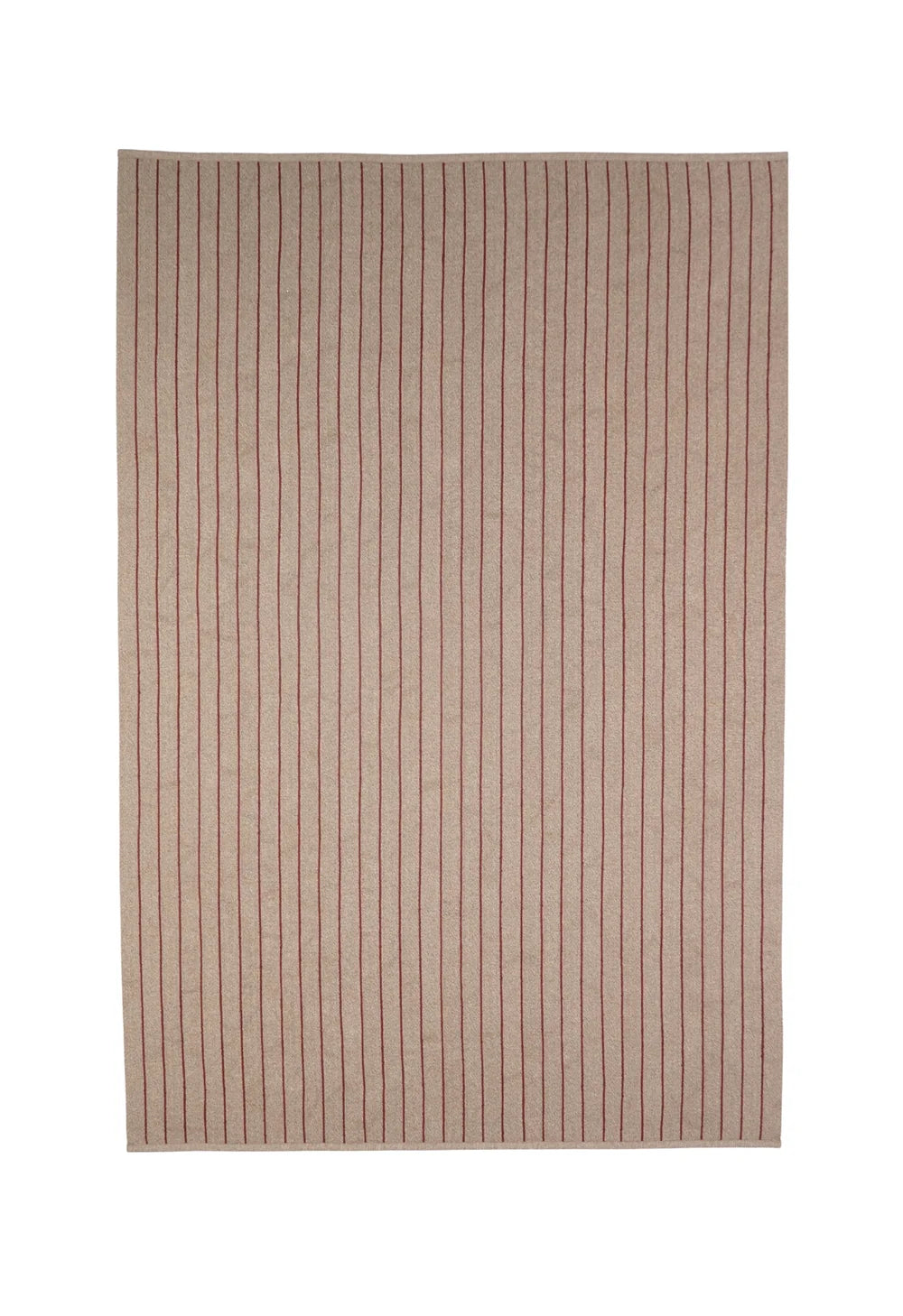 Beige striped rug on a white background