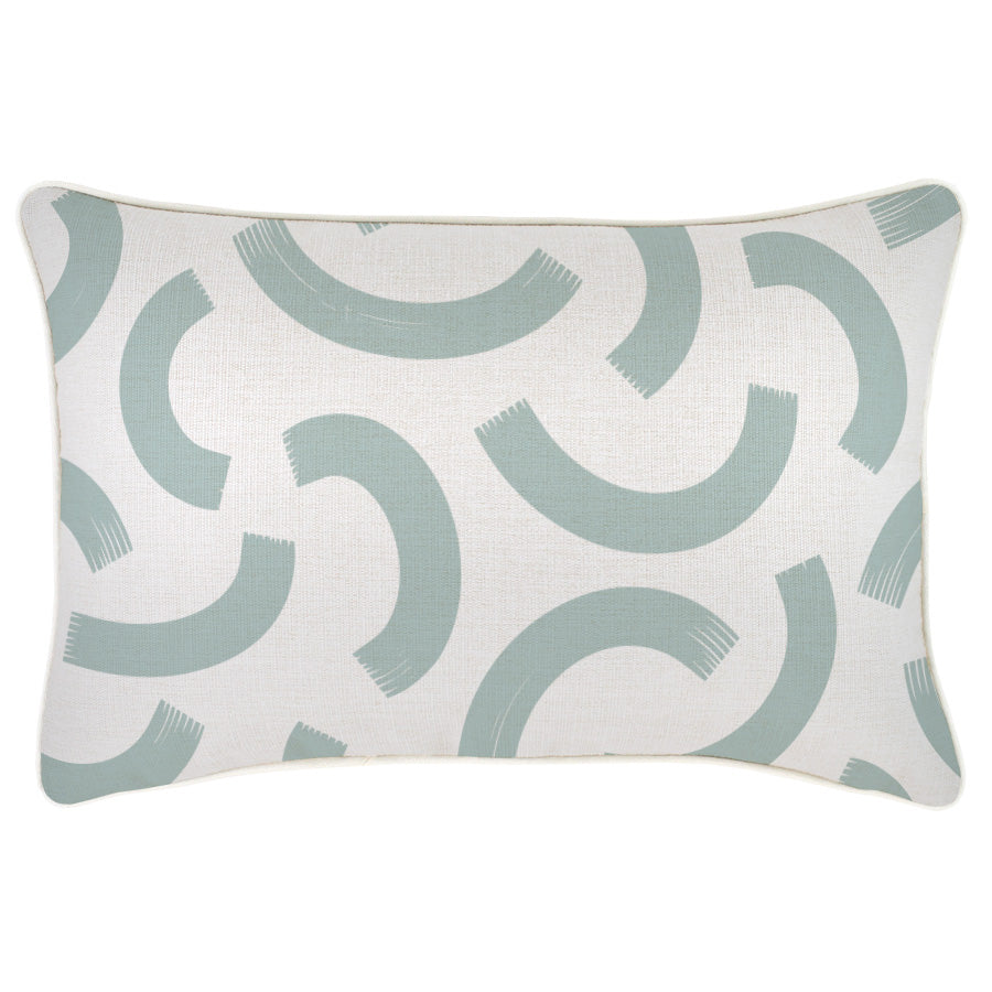 Decorative pillow with a geometric pattern on a white background
