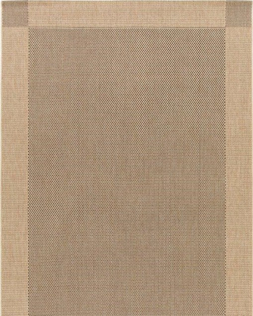 Beige and brown checkered patterned rug
