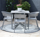 Olympia Grey and White Round Recycled Plastic Rug