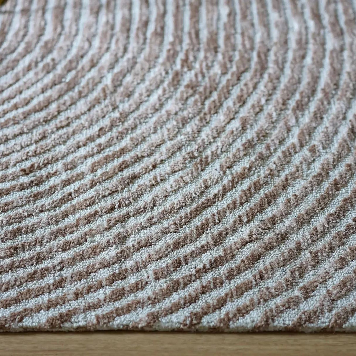close up of vista rug on timber flooring