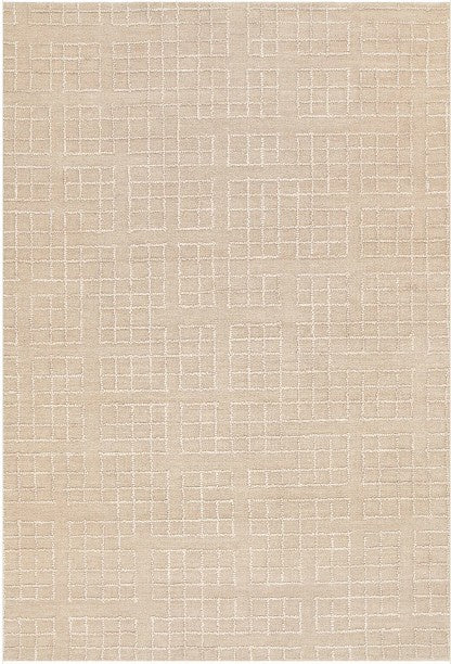 Beige textured patterned rug
