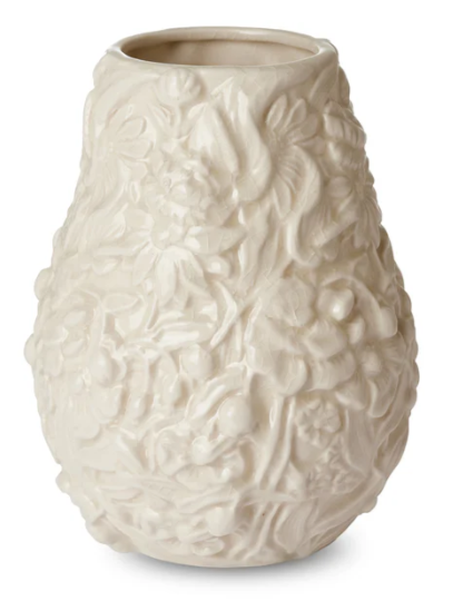 White textured vase on a white background