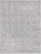 Gray patterned rug with intricate design
