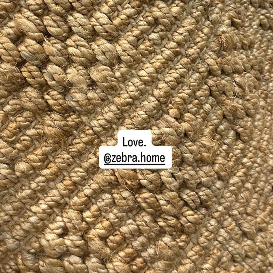 Textured beige fabric with 'Love. @zebra.home' label