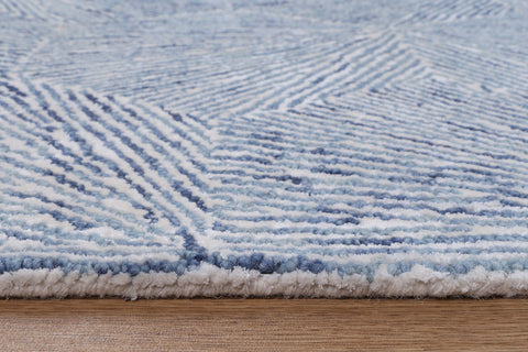 Astrid Hexagon Blue Rug close up