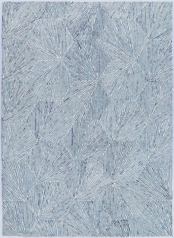 Astrid Hexagon Blue Rug full view