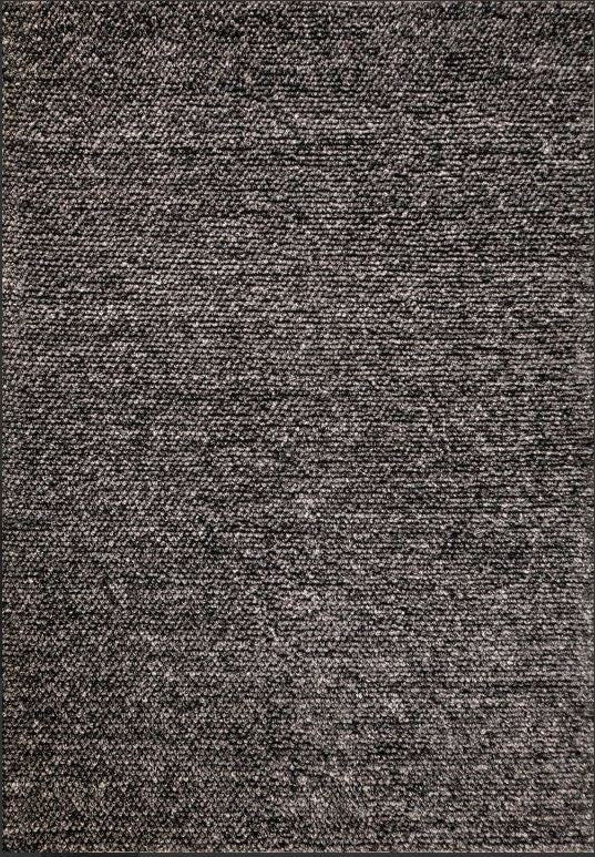 Textured dark gray rug with a subtle pattern