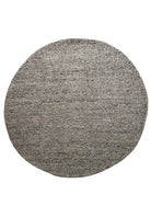 Round gray rug on a white background