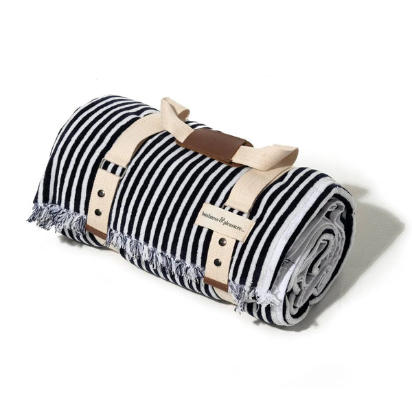 Beach Blanket - Laurens Navy Stripe
