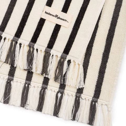 Beach Towel - Monaco Black Stripe