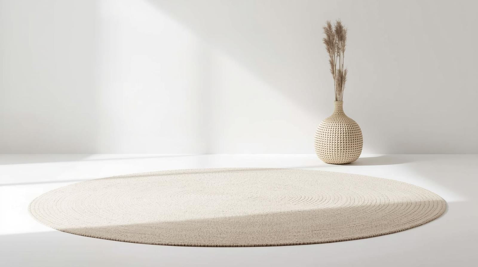 round woven minimalist rugs