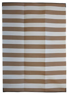 Striped fabric with brown and white horizontal stripes on a black border
