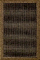 Rectangular brown rug with a textured pattern