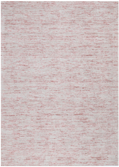 Textured rug with a pink and gray pattern on a plain background
