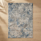 Charm Rug -  Electric Blue Aqua on wooden flooring