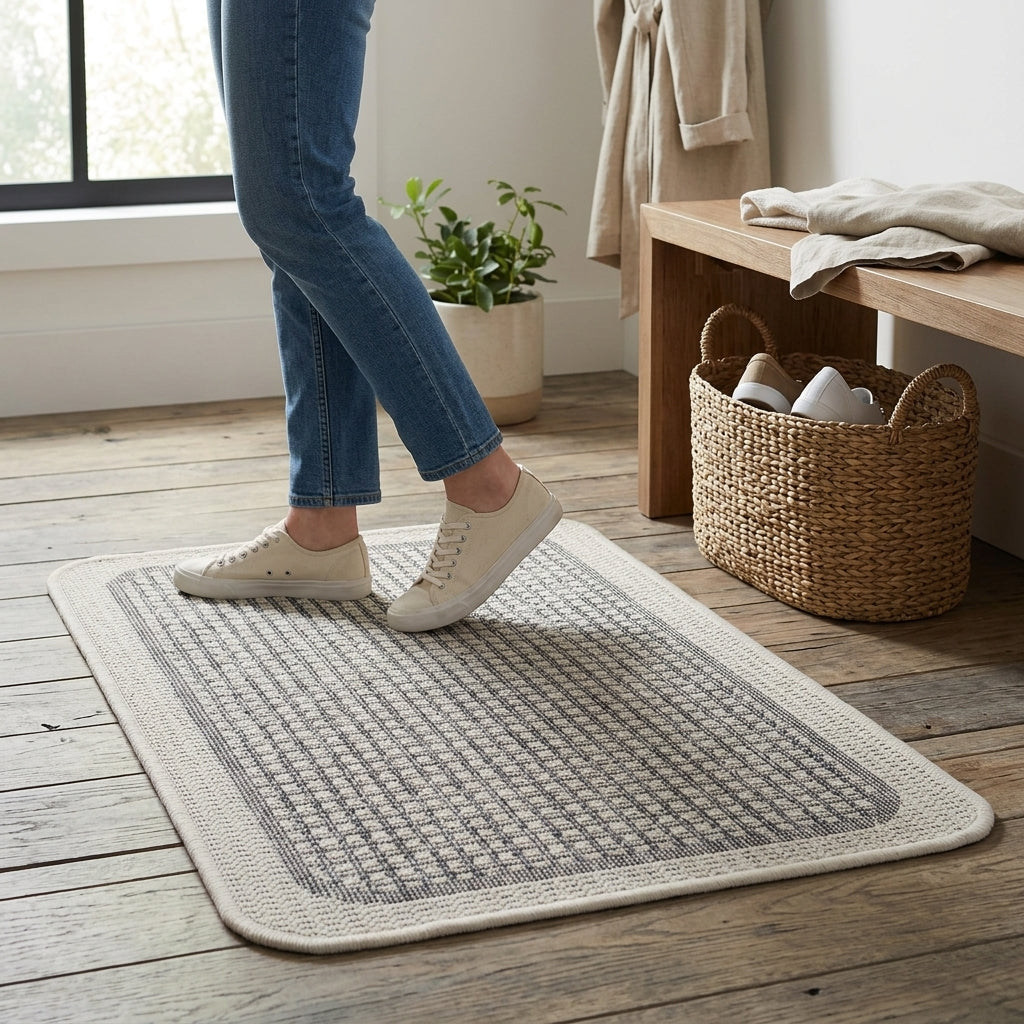 anti slip rug in entry way