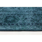 Close-up of a textured blue rug on a white background