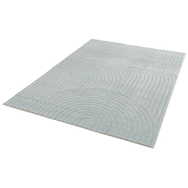Light gray textured rug on a white background