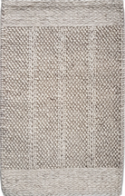 A rectangular wool and viscose rug with a textured plain loop and rope design in a sandy color, handwoven.