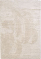 Beige area rug with a subtle pattern on a white background